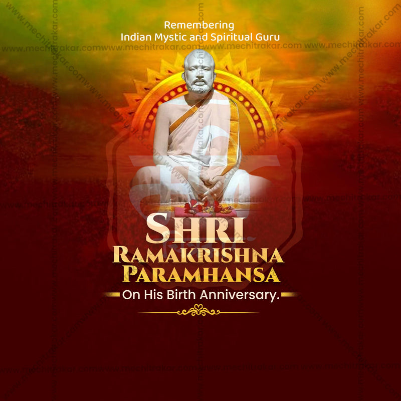 Load image into Gallery viewer, Shri Ramakrishna Paramahansa Jayanti Social Media Templates | 10 PSD Bundle No.1 (English) | Me Chitrakar-0225
