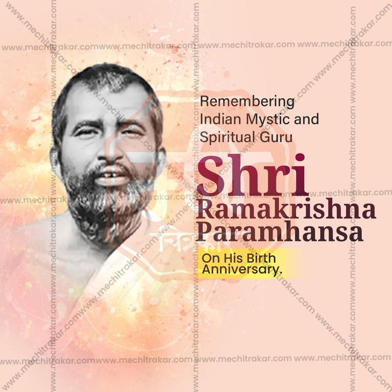 Load image into Gallery viewer, Shri Ramakrishna Paramahansa Jayanti Social Media Templates | 10 PSD Bundle No.1 (English) | Me Chitrakar-0225
