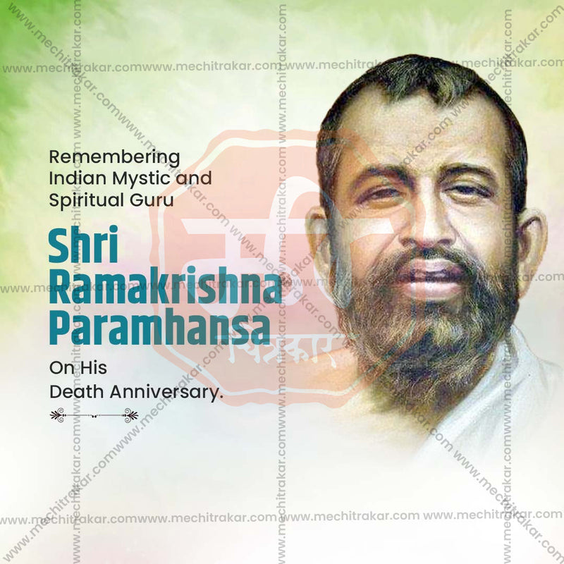 Load image into Gallery viewer, Creative Ramkrishna Paramhans Punyatithi Festival Poster in Marathi, Hindi, and English - Editable PSD and JPG by Me Chitrakar
