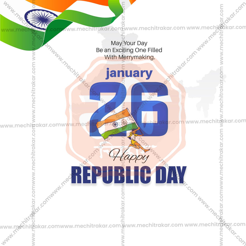 Load image into Gallery viewer, Professional Republic Day Template Design for Social Media in Marathi, Hindi, and English - PSD and JPG by Me Chitrakar
