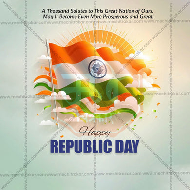 Creative Republic Day Day editable Poster in Marathi, Hindi, and English - Editable PSD and JPG by Me Chitrakar