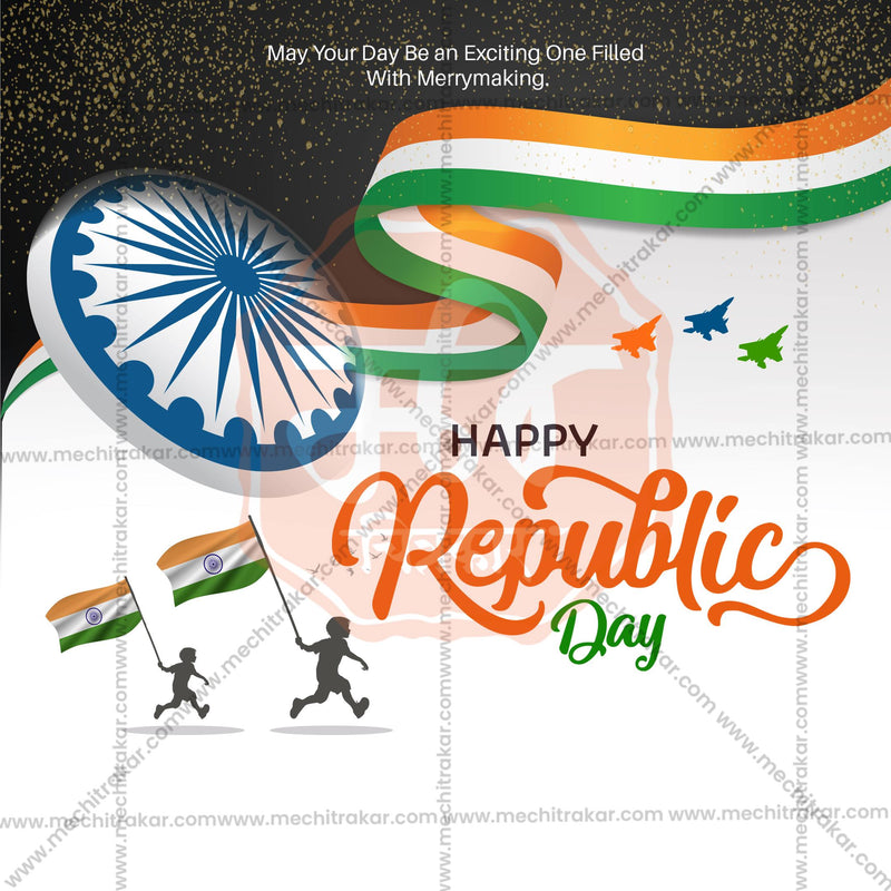 Load image into Gallery viewer, Beautiful Republic Day Event Poster in Marathi, Hindi, and English - High-Quality Editable PSD and JPG by Me Chitrakar
