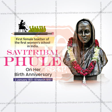 ProfessionalSavitribai Phule Jayanti Template Design for Social Media in Marathi, Hindi, and English - PSD and JPG by Me Chitrakar