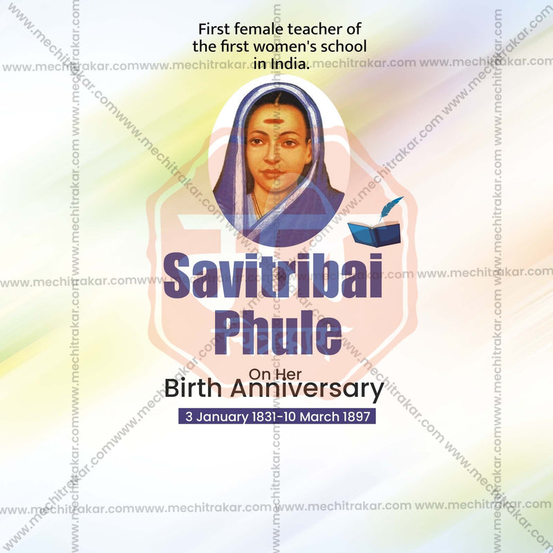 Load image into Gallery viewer, StunningSavitribai Phule Jayanti editable Banner in Marathi, Hindi, and English - Editable PSD and JPG by Me Chitrakar
