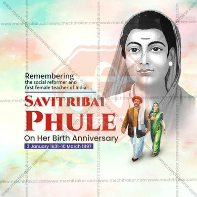 High-QualitySavitribai Phule Jayanti editable Flyer in Marathi, Hindi, and English - Editable PSD and JPG by Me Chitrakar