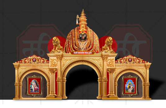 Entry Arch and Kamaan Template |  Aai Tuljabhavani Theme - Creative Editable PSD File - Mechitrakar | BEK0824-21