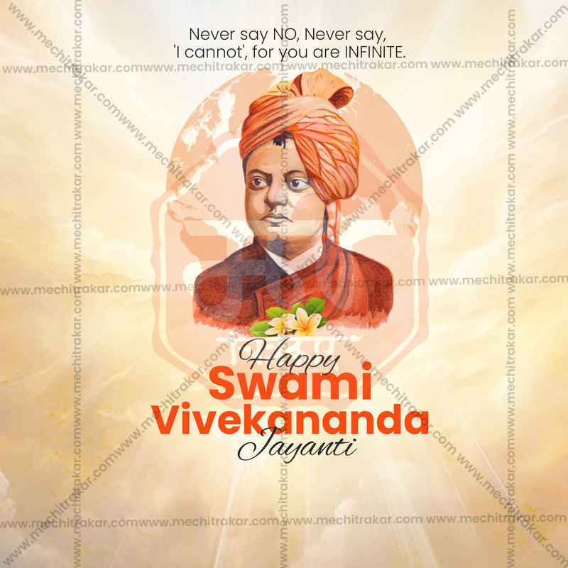 Load image into Gallery viewer, Professional Swami Vivekananda Jayanti Template Design in Marathi, Hindi, and English - High-Quality Editable PSD and JPG by Me Chitrakar
