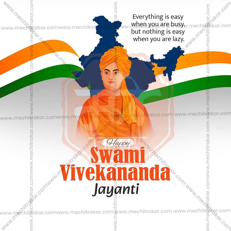 Load image into Gallery viewer, Elegant Swami Vivekananda Jayanti Flyer Design in Marathi, Hindi, and English - High-Quality PSD and JPG by Me Chitrakar
