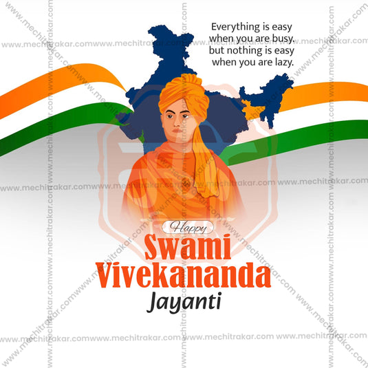 Elegant Swami Vivekananda Jayanti Flyer Design in Marathi, Hindi, and English - High-Quality PSD and JPG by Me Chitrakar