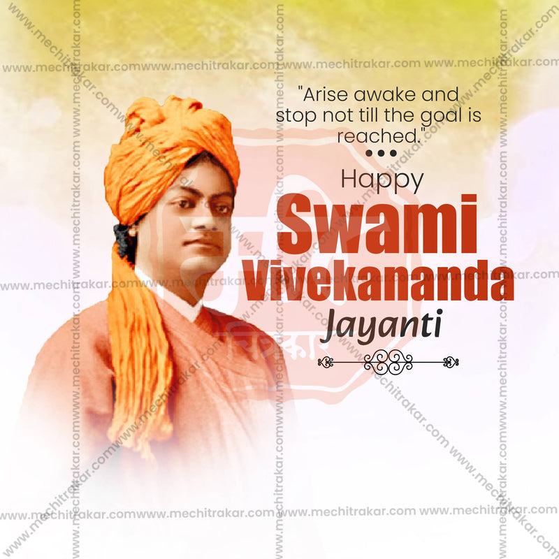 Load image into Gallery viewer, Attractive Swami Vivekananda Jayanti editable Banner in Marathi, Hindi, and English - PSD and JPG by Me Chitrakar
