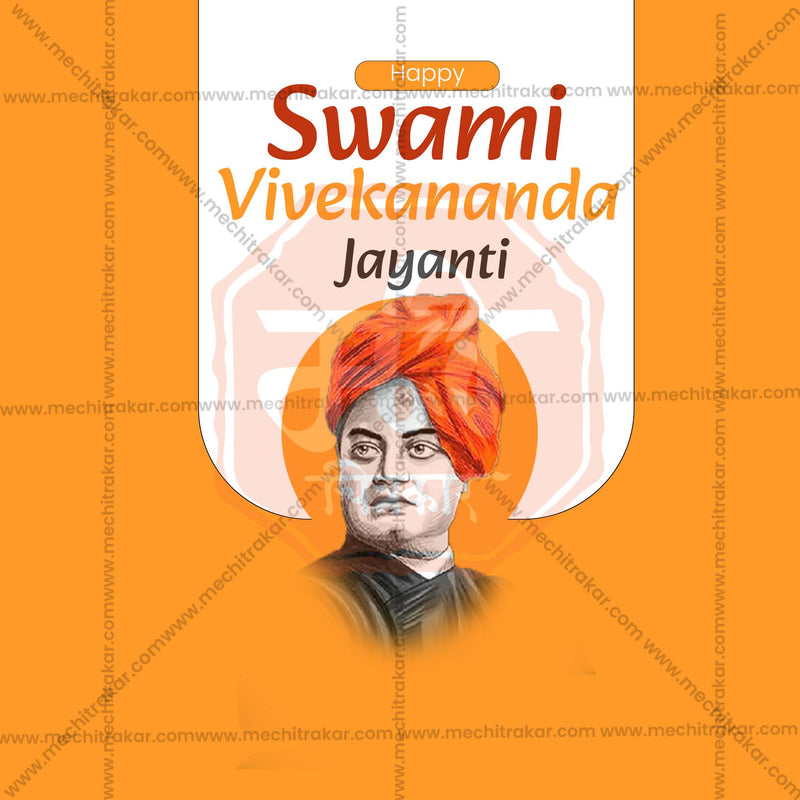 Load image into Gallery viewer, High-Quality Swami Vivekananda Jayanti editable Flyer in Marathi, Hindi, and English - Editable PSD and JPG by Me Chitrakar
