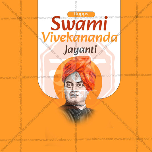 High-Quality Swami Vivekananda Jayanti editable Flyer in Marathi, Hindi, and English - Editable PSD and JPG by Me Chitrakar