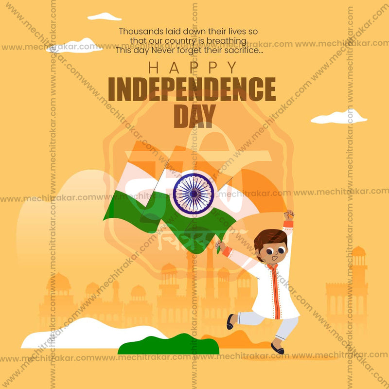 Load image into Gallery viewer, Professional 15 August Independence Day Template Design in Marathi, Hindi, and English - High-Quality Editable PSD and JPG by Me Chitrakar
