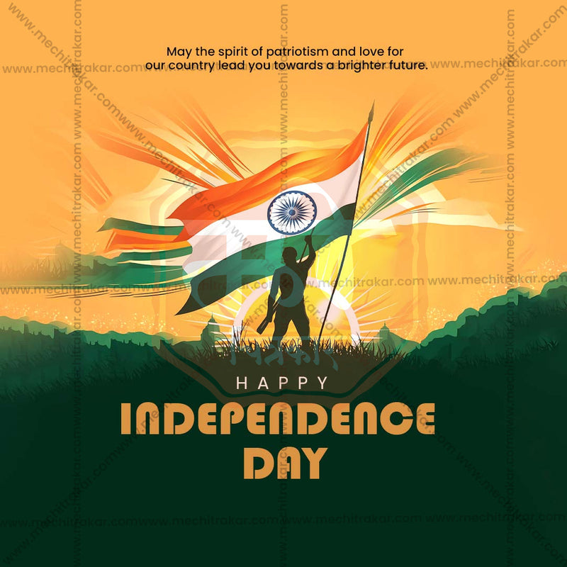 Load image into Gallery viewer, Elegant 15 August Independence Day Flyer Design in Marathi, Hindi, and English - High-Quality PSD and JPG by Me Chitrakar
