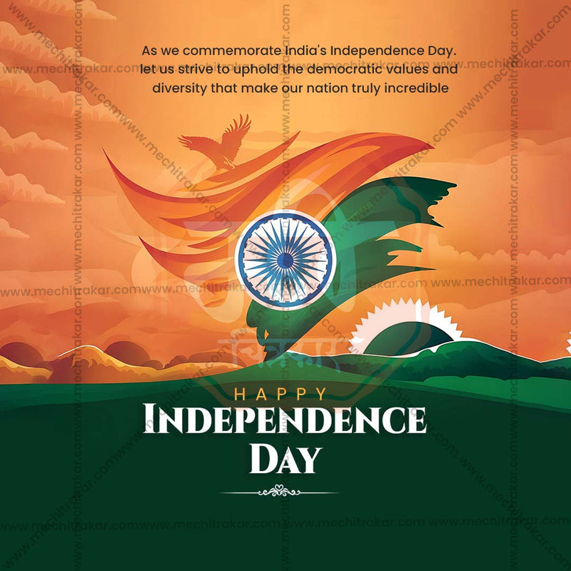 Load image into Gallery viewer, Beautiful 15 August Independence Day Event Poster in Marathi, Hindi, and English - High-Quality Editable PSD and JPG by Me Chitrakar
