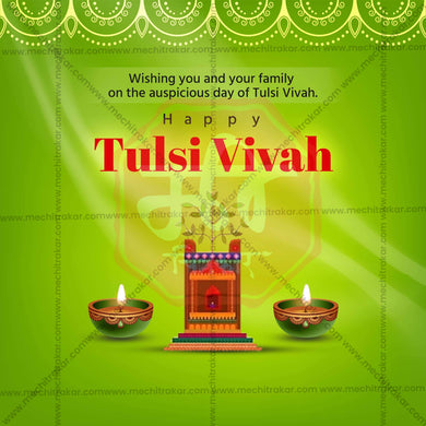 Creative Tulsi Vivah editable Poster in Marathi, Hindi, and English - Editable PSD and JPG by Me Chitrakar