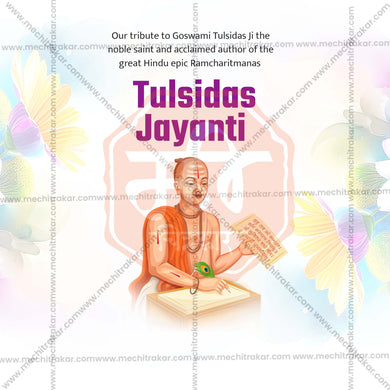 Professional Tulsidas Jayanti Template Design in Marathi, Hindi, and English - High-Quality Editable PSD and JPG by Me Chitrakar