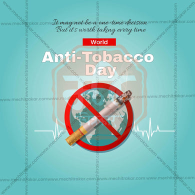 Professional World No Tobacco Day, Anti-Tobacco Day, and Anti-Smoking Day Template Design in Marathi, Hindi, and English - High-Quality Editable PSD and JPG by Me Chitrakar