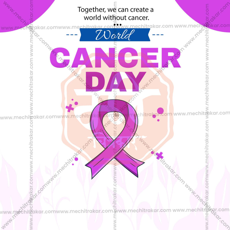 Load image into Gallery viewer, Professional World Cancer Day Template Design for Social Media in Marathi, Hindi, and English - PSD and JPG by Me Chitrakar
