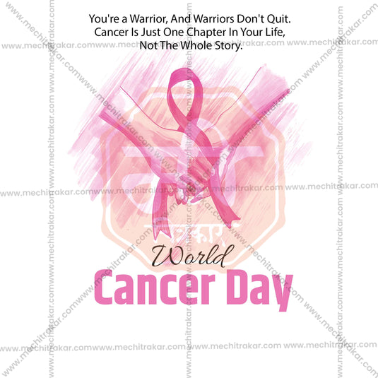 Professional World Cancer Day Template Design in Marathi, Hindi, and English - High-Quality Editable PSD and JPG by Me Chitrakar