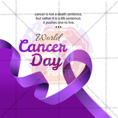 Creative World Cancer Day Template editable Poster in Marathi, Hindi, and English - Editable PSD and JPG by Me Chitrakar