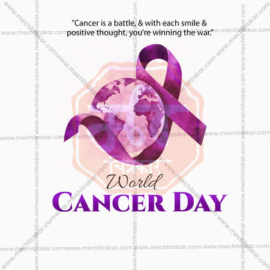 Elegant World Cancer Day Template Flyer Design in Marathi, Hindi, and English - High-Quality PSD and JPG by Me Chitrakar