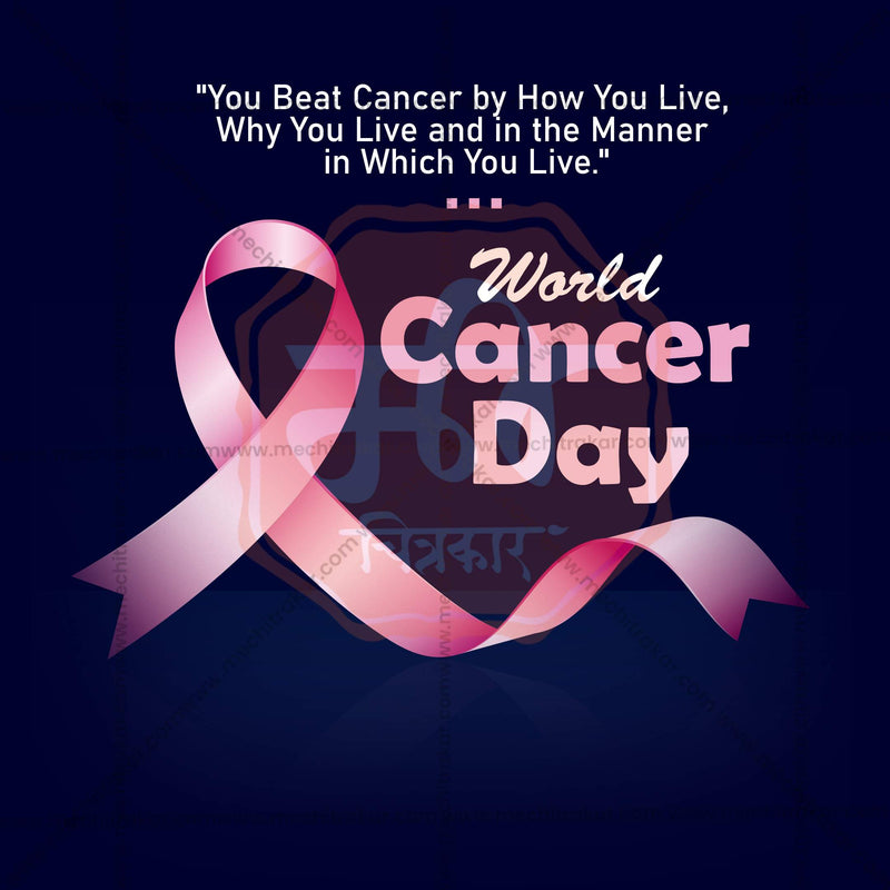 Load image into Gallery viewer, Beautiful World Cancer Day Template Event Poster in Marathi, Hindi, and English - High-Quality Editable PSD and JPG by Me Chitrakar
