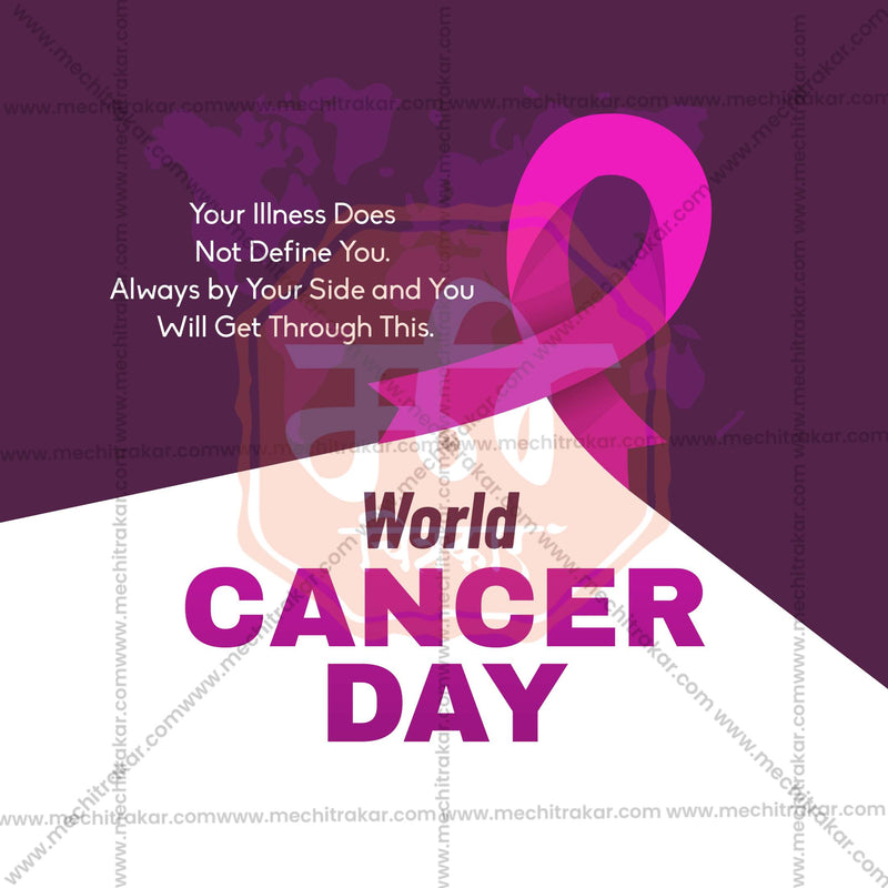 Load image into Gallery viewer, Attractive World Cancer Day Template editable Banner in Marathi, Hindi, and English - PSD and JPG by Me Chitrakar
