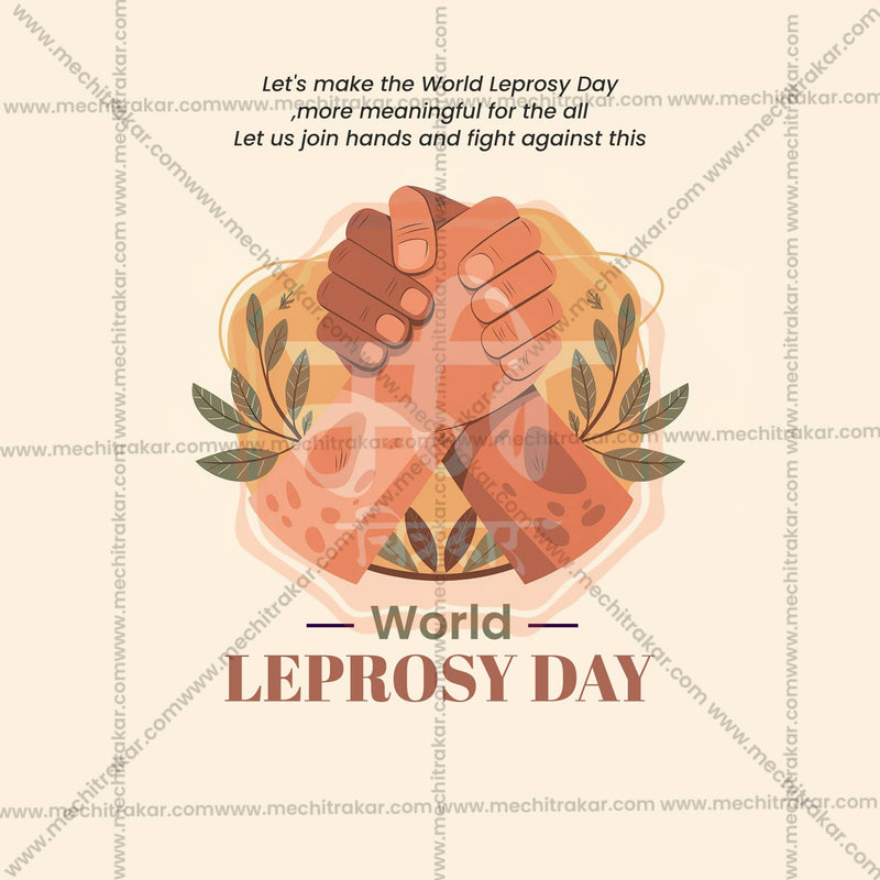 Load image into Gallery viewer, Professional World Leprosy Day Template Design for Social Media in Marathi, Hindi, and English - PSD and JPG by Me Chitrakar
