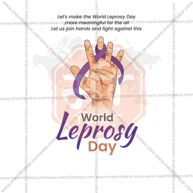 Stunning World Leprosy Day editable Banner in Marathi, Hindi, and English - Editable PSD and JPG by Me Chitrakar