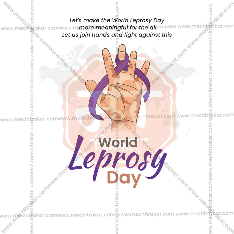 Load image into Gallery viewer, Stunning World Leprosy Day editable Banner in Marathi, Hindi, and English - Editable PSD and JPG by Me Chitrakar
