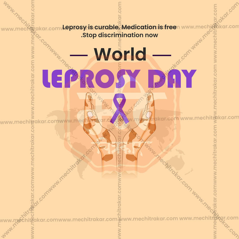 Load image into Gallery viewer, Elegant World Leprosy Day Flyer Design in Marathi, Hindi, and English - High-Quality PSD and JPG by Me Chitrakar
