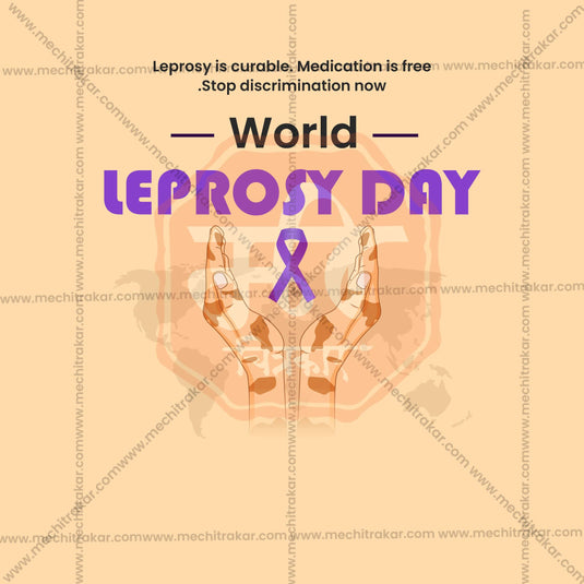 Elegant World Leprosy Day Flyer Design in Marathi, Hindi, and English - High-Quality PSD and JPG by Me Chitrakar