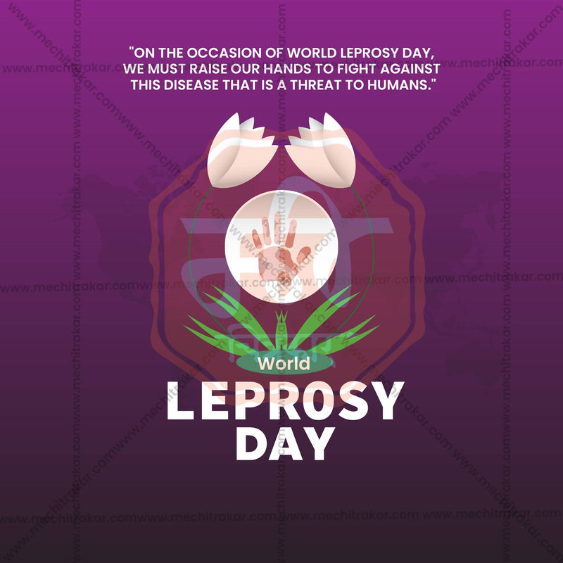 Load image into Gallery viewer, High-Quality World Leprosy Day editable Flyer in Marathi, Hindi, and English - Editable PSD and JPG by Me Chitrakar
