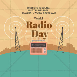 World Radio Day Social Media Template PSD & JPG Bundle:1 | (10 PSD & 10 JPG): English Templates