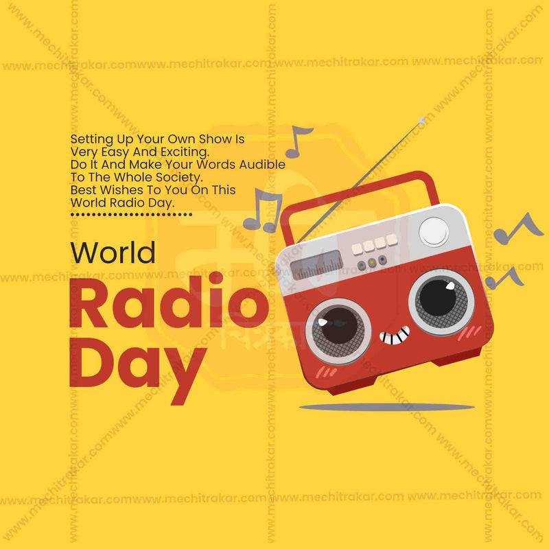 Load image into Gallery viewer, World Radio Day Social Media Template PSD &amp; JPG Bundle:1 | (10 PSD &amp; 10 JPG): English Templates
