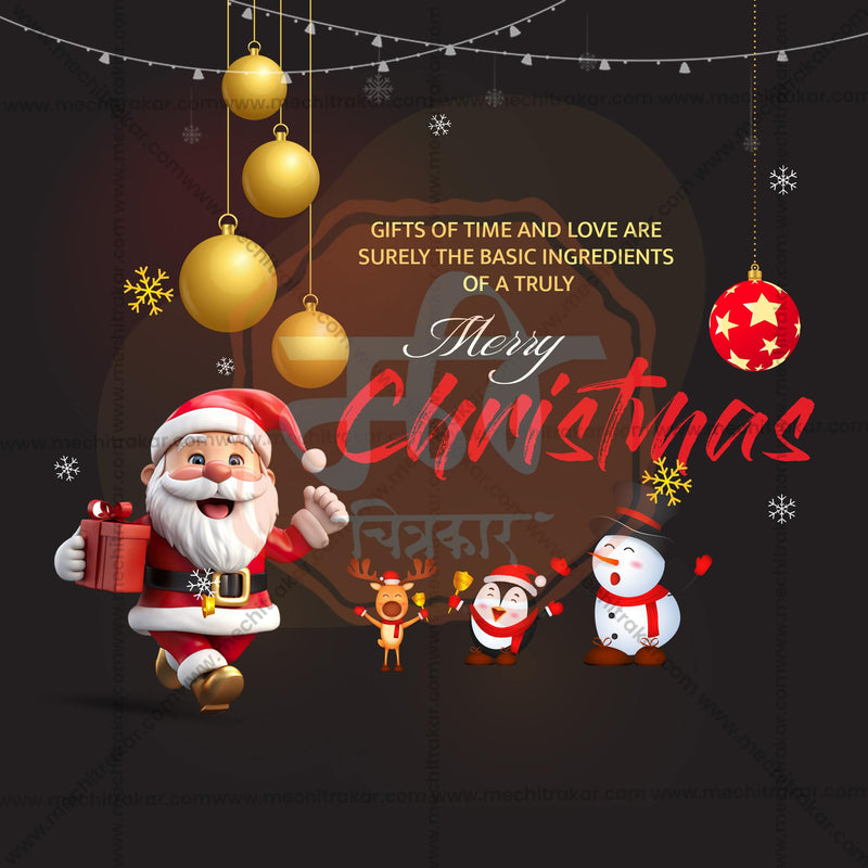 Load image into Gallery viewer, Elegant Christmas Marathi  Flyer Design in Marathi, Hindi, and English - High-Quality PSD and JPG by Me Chitrakar
