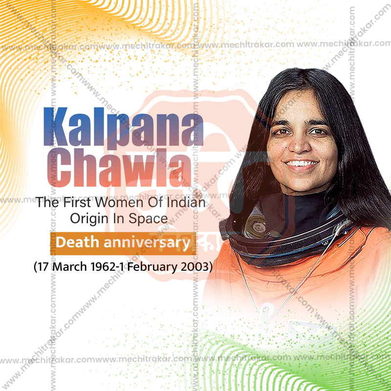 Load image into Gallery viewer, Professional Kalpana Chawla&#39;s death anniversary TemplateTemplate Design for Social Media in Marathi, Hindi, and English - PSD and JPG by Me Chitrakar
