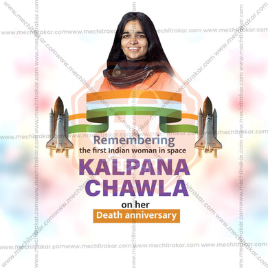 High-Quality Kalpana Chawla's death anniversary Templateeditable Social Media Post in Marathi, Hindi, and English - PSD and JPG by Me Chitrakar