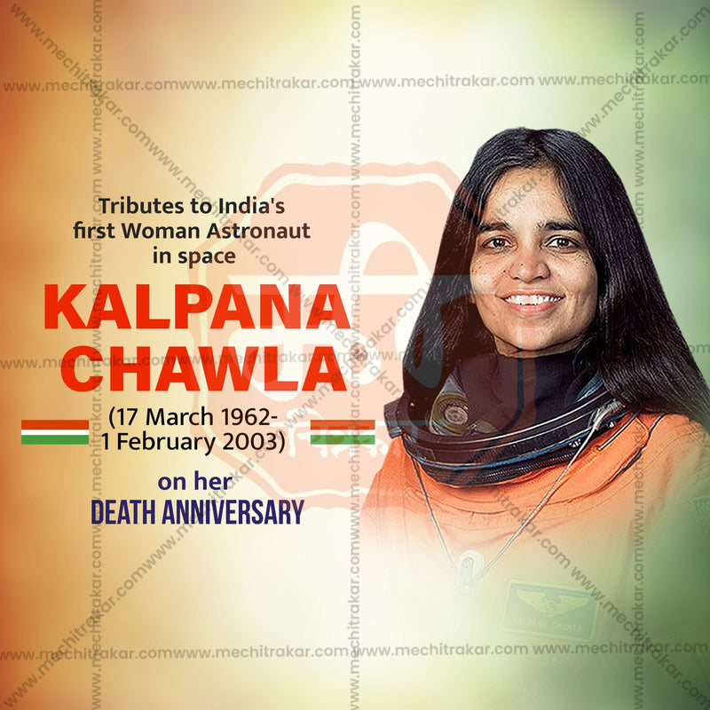 Load image into Gallery viewer, Premium Kalpana Chawla&#39;s death anniversary Templateeditable Invitation in Marathi, Hindi, and English - Editable PSD and JPG by Me Chitrakar
